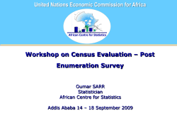 Technical Assistance in Statistics - United Nations Statistics Division