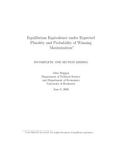 Equilibrium Equivalence under Expected Plurality and Probability of