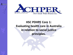 HSC PDHPE Core 1: Evaluating health care in