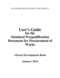 User guide - African Development Bank