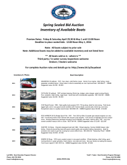 Spring Sealed Bid Auction Inventory of Available Boats