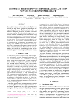 measuring the interaction between bassoon and horn players in
