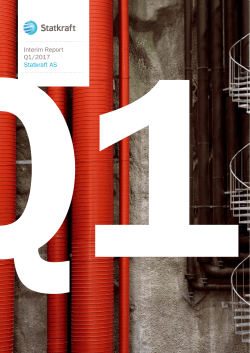 Interim Report Q1/2017 Statkraft AS