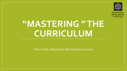 "Mastering" the Curriculum Powerpoint Presentation