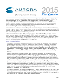 Aurora Economic Update First Quarter 2015