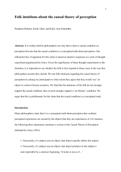 Folk intuitions about the causal theory of perception (Ergo, final