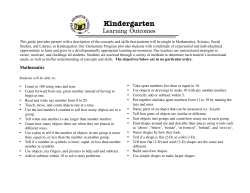 K Learning Outcomes - Upper Arlington Schools