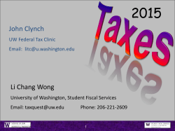 Non-Resident Alien Taxes - University of Washington
