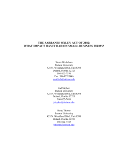 THE IMPACT OF SARBANES