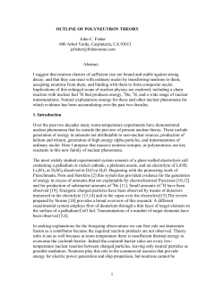 1 OUTLINE OF POLYNEUTRON THEORY John C