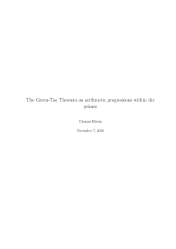 The Green-Tao Theorem on arithmetic progressions within the primes