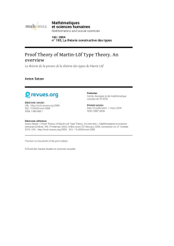 Proof Theory of Martin-L&ouml;f Type Theory. An overview