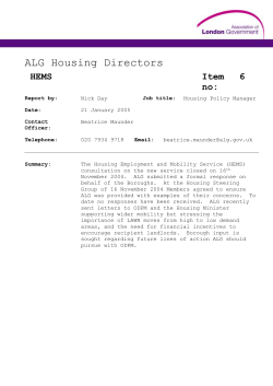 ALG Housing Directors Steering Group Meeting