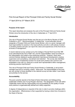 Principal Social Worker Annual Report [Word Document 134KB]