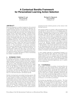 A Contextual Bandits Framework for Personalized Learning Action