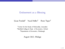 Endowment as a Blessing