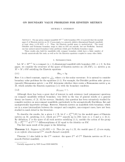 ON BOUNDARY VALUE PROBLEMS FOR EINSTEIN METRICS 1