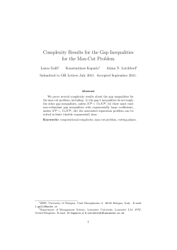 Complexity Results for the Gap Inequalities for the Max