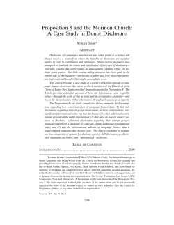 Proposition 8 and the Mormon Church