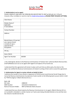 1. Authorisation to act as agent PLEASE