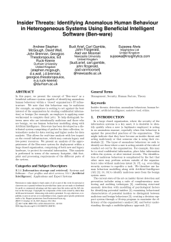 Insider Threats: Identifying Anomalous Human Behaviour in