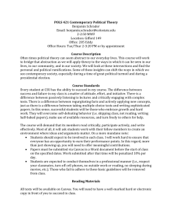 Contemporary Political Theory