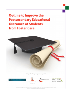 Outline to Improve the Postsecondary Educational Outcomes of