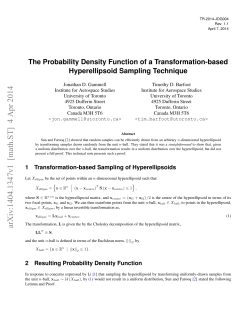 TR-2014-JDG004: The Probability Density Function of a