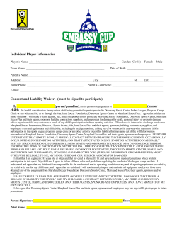 Individual Player Information Consent and Liability