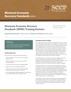 Minimum Economic Recovery Standards (MERS)