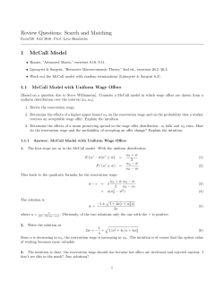 Review Questions: Search and Matching 1 McCall