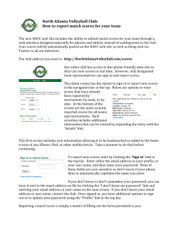 Score Reporting - North Atlanta Volleyball Club