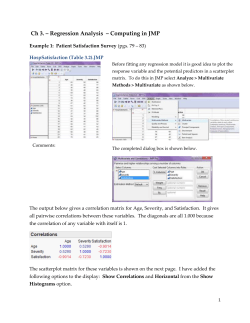 Regression Analysis – Computing in JMP