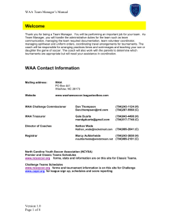 TABLE OF CONTENTS - Waxhaw Soccer Club