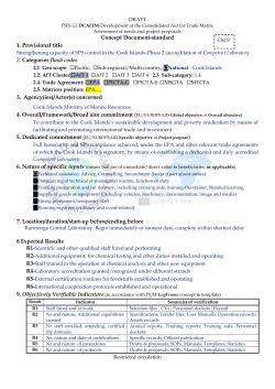 accreditation of Competent Laboratory - Cook Islands