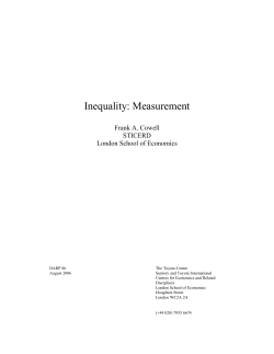 Inequality: Measurement