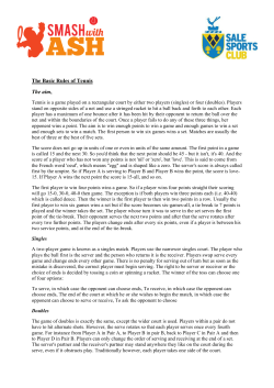The Basic Rules of Tennis The aim