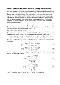 Enzyme kinetics model of complex biochemical systems