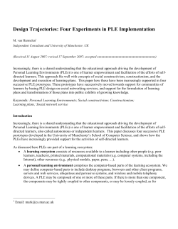 The Manchester PLE/VLE Framework