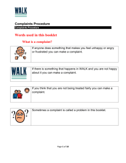 Complaints Procedure for Service Users and Third Parties