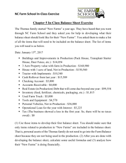 In-Class Balance Sheet Exercise