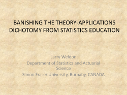 banishing the theory-applications dichotomy from statistics education