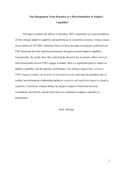 Top Management Team Dynamics as a Microfoundation ofAdaptive
