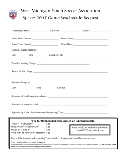 Game Reschedule Request Form Word
