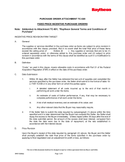 PURCHASE ORDER ATTACHMENT TC