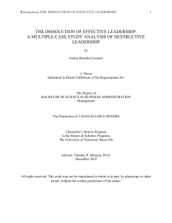The Dissolution of Effective Leadership