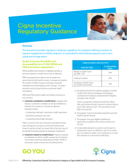Cigna Incentive Regulatory Guidance