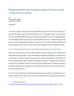 mortgage finance regulation issues in transition