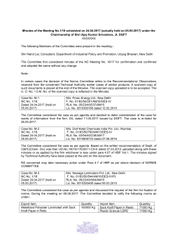 Minutes of the Meeting No.1/18 scheduled on 24.04.2017 (actually