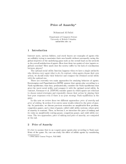 Price of Anarchy - UBC Computer Science